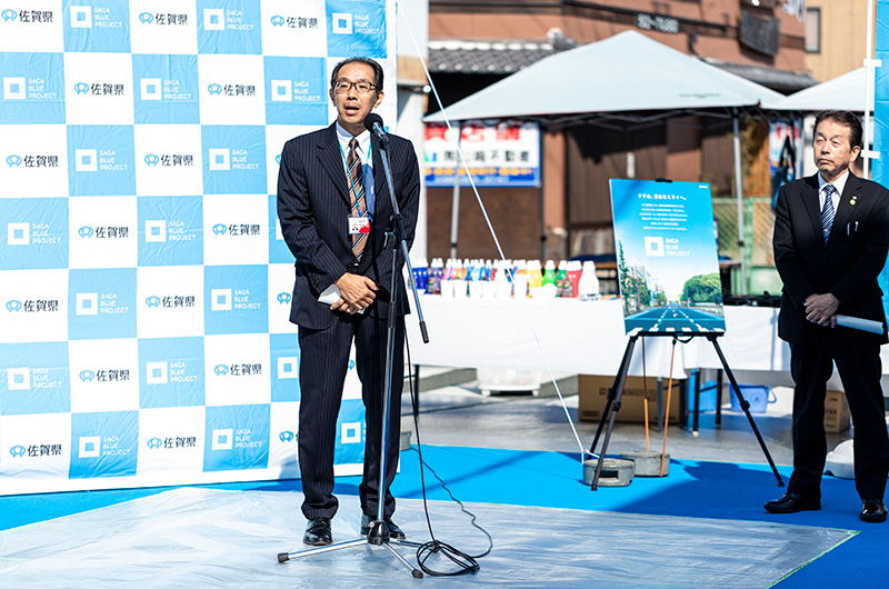 原惣一郎佐賀県県民環境部長、末次利明神埼市教育長のごあいさつ